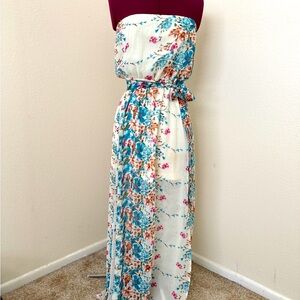 Floral Strapless Maxi Dress Size M